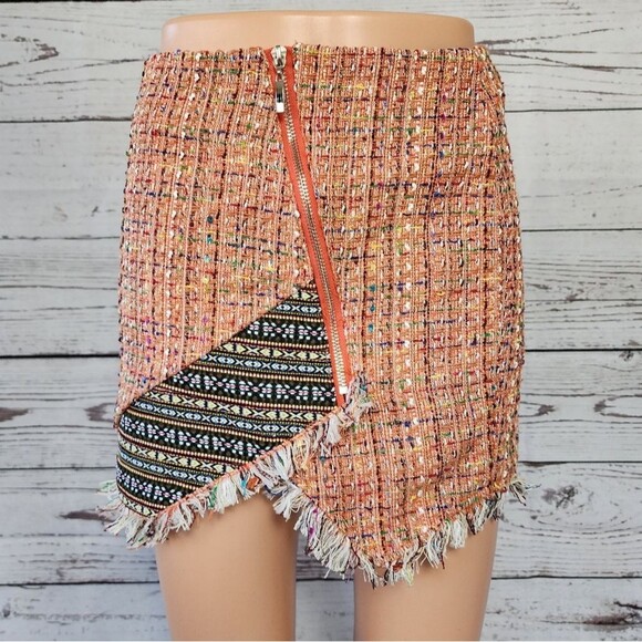 Endless Rose Small Frayed Hem Tweed Mini Skirt Small NWT - Picture 1 of 6